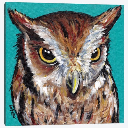 Screech Owl Canvas Print #HHS305} by Hippie Hound Studios Canvas Art