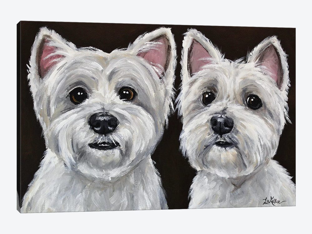 West Highland Terrier Pair by Hippie Hound Studios 1-piece Canvas Art