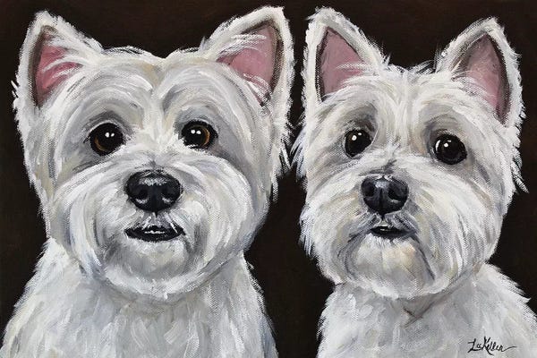 Terriers: West Highland Terrier Pair by Hippie Hound Studios