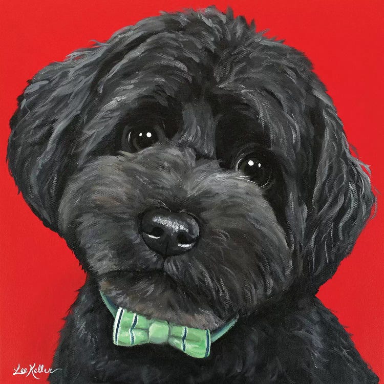 Yorkiepoo With Bowtie by Hippie Hound Studios wall art