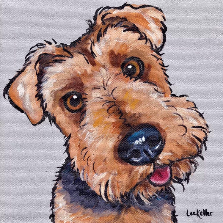 Levi The Airedale Terrier  by Hippie Hound Studios wall art