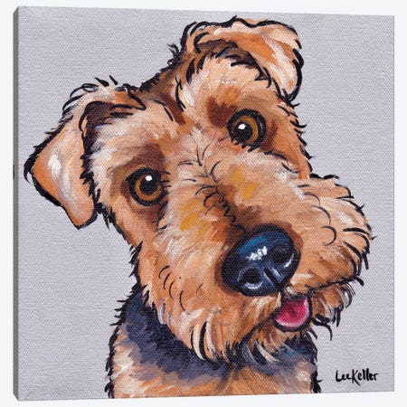Levi The Airedale Terrier  Canvas Print #HHS317} by Hippie Hound Studios Art Print