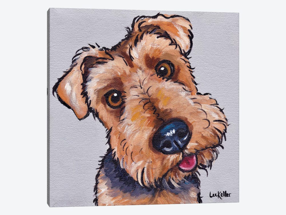 Levi The Airedale Terrier  by Hippie Hound Studios 1-piece Canvas Print