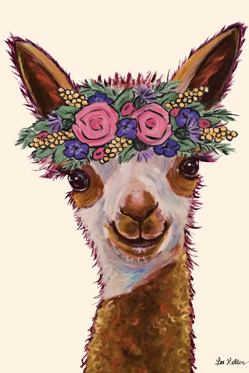 Rosie The Alpaca With Flowers