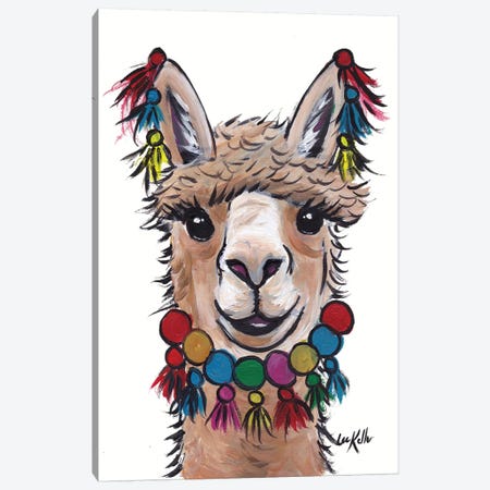 Alpaca With Tassels Canvas Print #HHS322} by Hippie Hound Studios Art Print