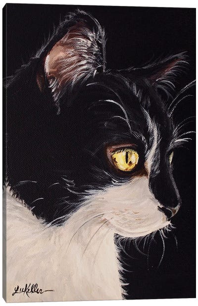 Tuxedo Cat Canvas Art Print - Tuxedo Cat Art