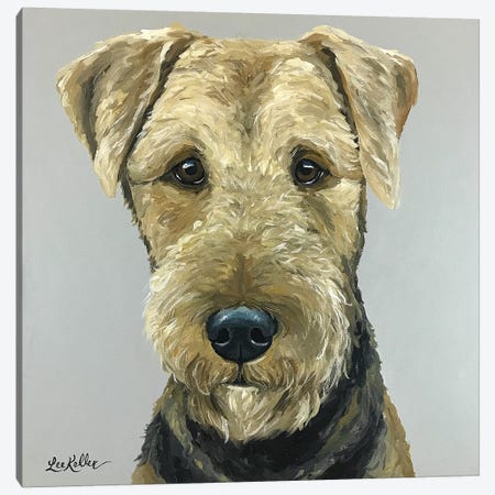 Airedale Terrier Painting Canvas Print #HHS339} by Hippie Hound Studios Canvas Art