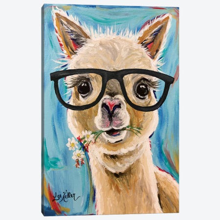 Alpaca Glasses  Canvas Print #HHS340} by Hippie Hound Studios Canvas Print