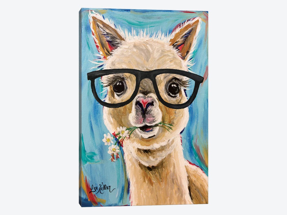 Alpaca Glasses  by Hippie Hound Studios 1-piece Art Print