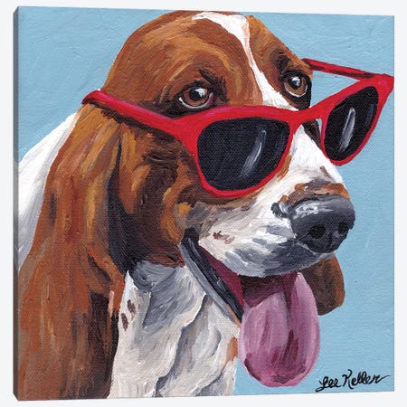 Bassett Hound Dog Painting Canvas Print #HHS342} by Hippie Hound Studios Canvas Print