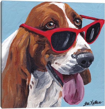 Bassett Hound Dog Painting Canvas Art Print - Basset Hound Art