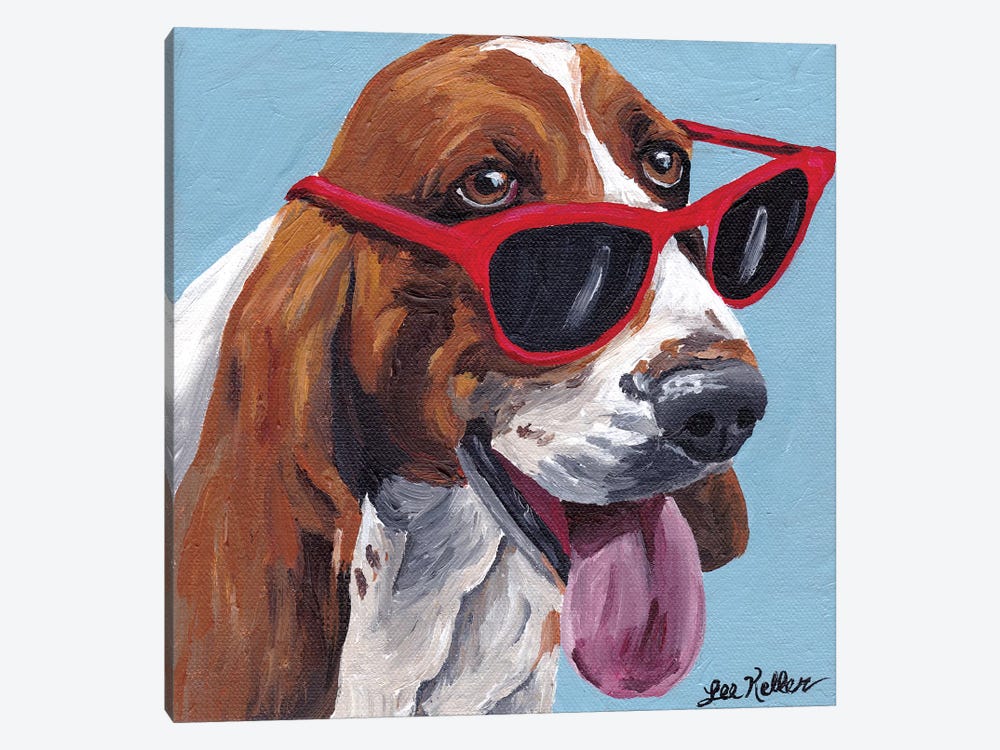 Bassett Hound Dog Painting by Hippie Hound Studios 1-piece Art Print