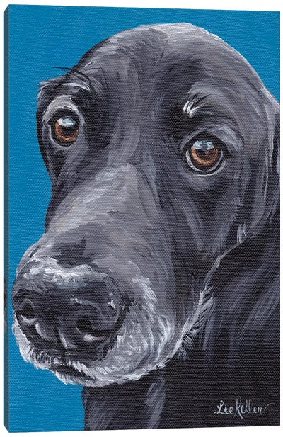 Black Lab Arlo Canvas Art Print - Labrador Retriever Art