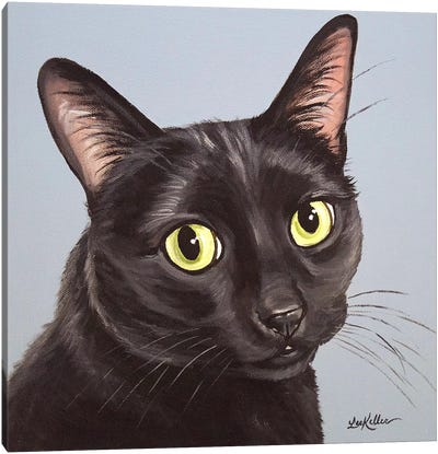 Cat Black Chloe Canvas Art Print - Hippie Hound Studios