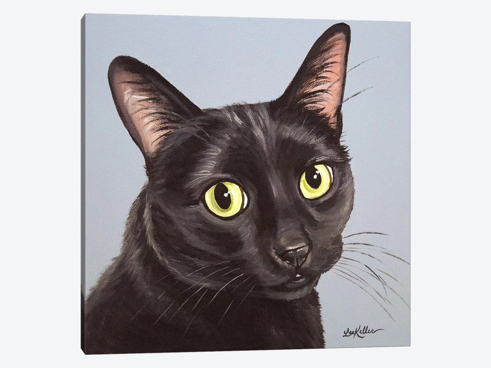 Cat Black Chloe by Hippie Hound Studios 1-piece Art Print