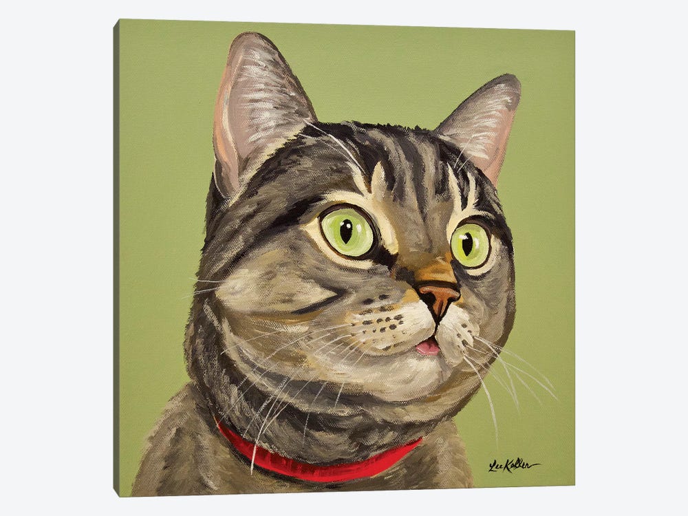Cat Tabby Penny by Hippie Hound Studios 1-piece Canvas Print