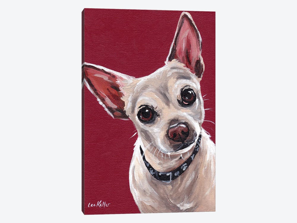 Chihuahua On Red Sam 1-piece Art Print
