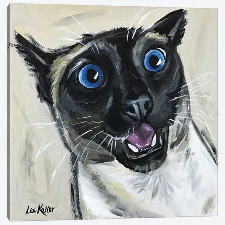 Funny Siamese Cat Marley Canvas Print #HHS37} by Hippie Hound Studios Canvas Art