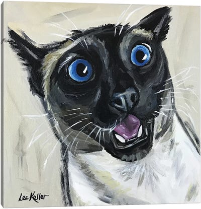 Funny Siamese Cat Marley Canvas Art Print - Siamese Cat Art