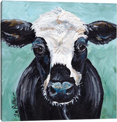 Clyde Cow Painting I Canvas Art Print - Hippie Hound Studios