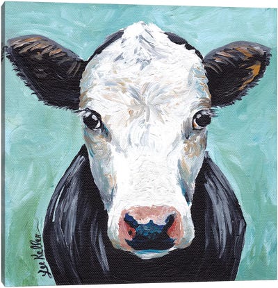 Clyde Cow Painting II Canvas Art Print - Hippie Hound Studios