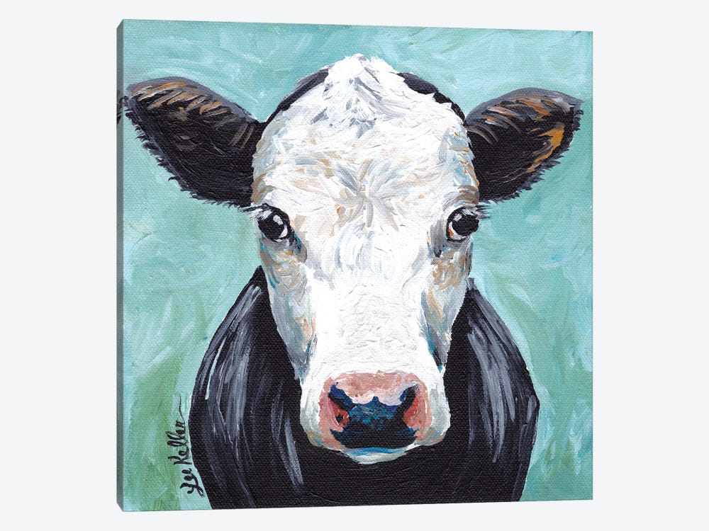 Clyde Cow Painting II by Hippie Hound Studios 1-piece Canvas Wall Art