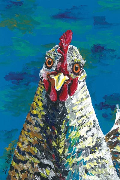 Colorful Barnrock Chicken Williaminia by Hippie Hound Studios framed wall art