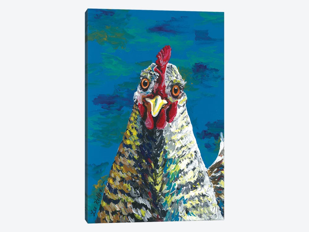 Colorful Barnrock Chicken Williaminia by Hippie Hound Studios 1-piece Canvas Print