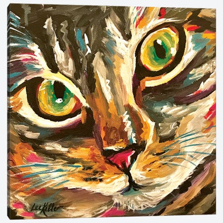 Colorful Cat Friady Canvas Print #HHS383} by Hippie Hound Studios Canvas Art Print