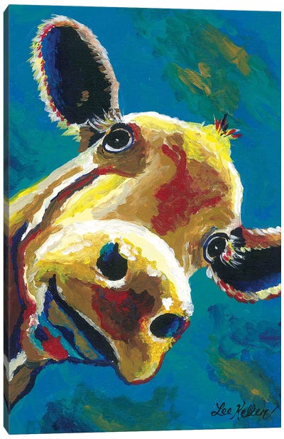 Colorful Cow Gertrude Canvas Art Print - Hippie Hound Studios