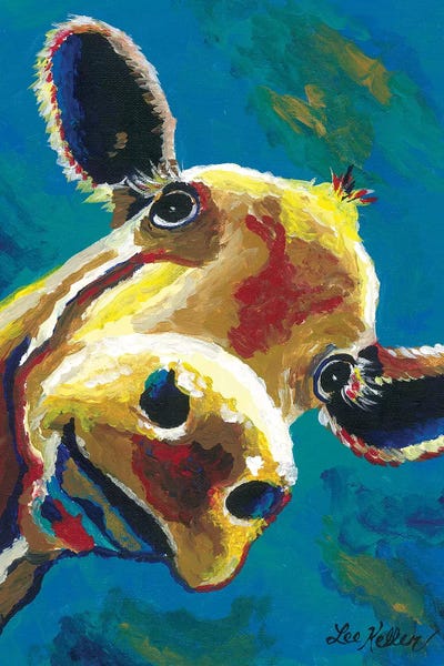 Hippie Hound Studios: Colorful Cow Gertrude by Hippie Hound Studios