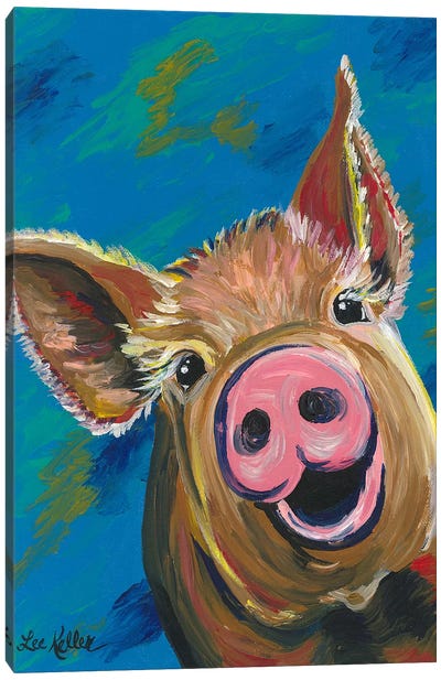 Colorful Pig Painting Canvas Art Print - Hippie Hound Studios