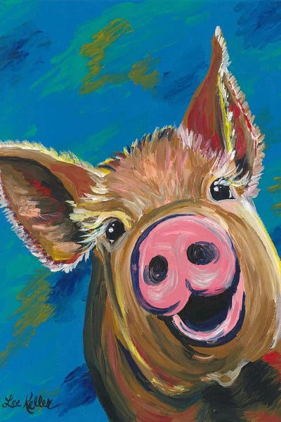 Pigs: Colorful Pig Painting by Hippie Hound Studios