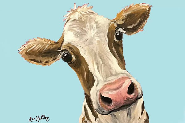 Hippie Hound Studios: Cow Miss Moo Moo Turquoise by Hippie Hound Studios