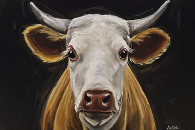 Cow 'Tank' Black Background II by Hippie Hound Studios framed wall art