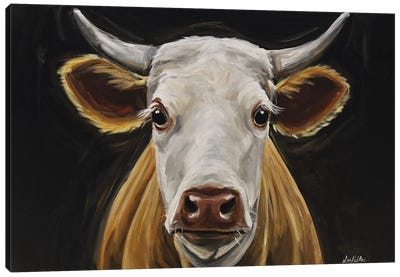 Cow 'Tank' Black Background II Canvas Art Print - Hippie Hound Studios