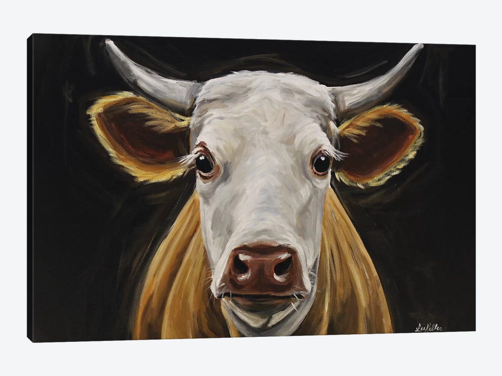 Cow 'Tank' Black Background II by Hippie Hound Studios 1-piece Canvas Artwork