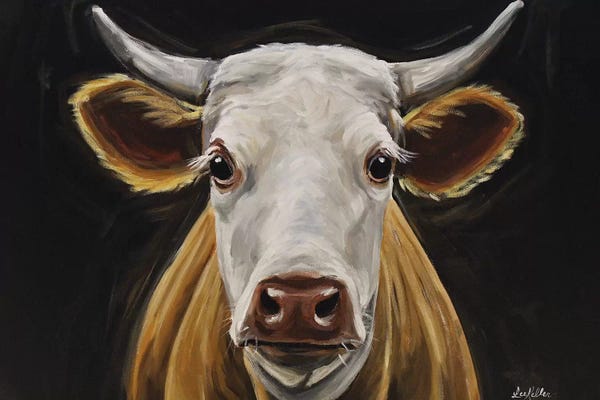 Hippie Hound Studios: Cow 'Tank' Black Background II by Hippie Hound Studios