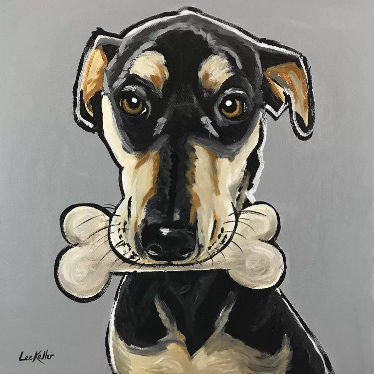Dog With Bone by Hippie Hound Studios wall art