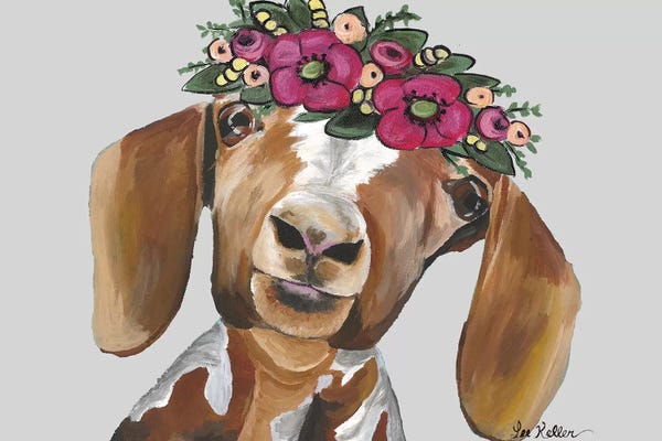 Hippie Hound Studios: Goat Millie Flower Crown Gray by Hippie Hound Studios