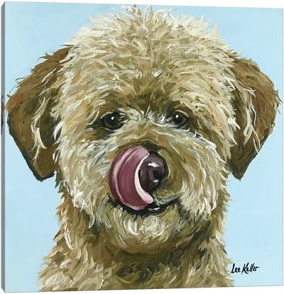 Goldendoodle Tongue Out Canvas Art Print