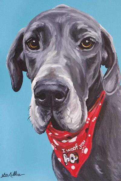 Great Dane Jake by Hippie Hound Studios canvas print