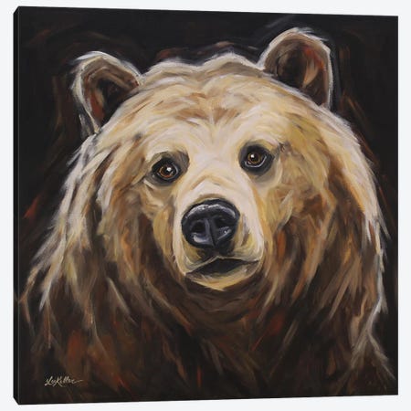 Grizzly Bear 'Honey' Canvas Print #HHS426} by Hippie Hound Studios Art Print