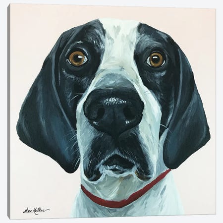 Hound Dog Pink Canvas Print #HHS429} by Hippie Hound Studios Canvas Art