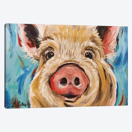 Octavia Pig Canvas Print #HHS436} by Hippie Hound Studios Canvas Wall Art