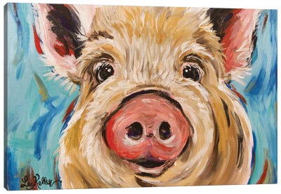 Octavia Pig Canvas Art Print - Pig Art