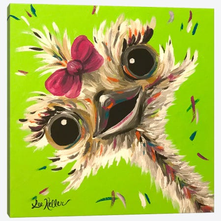 Ostrich Fifi Canvas Print #HHS437} by Hippie Hound Studios Canvas Art