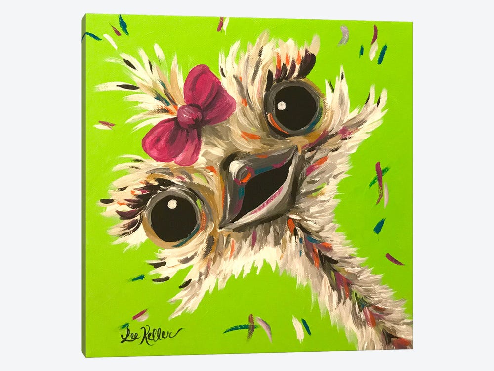 Ostrich Fifi by Hippie Hound Studios 1-piece Canvas Wall Art