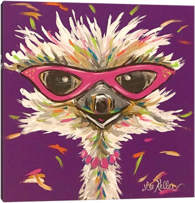 Ostrich Gladys Canvas Art Print - Ostrich Art