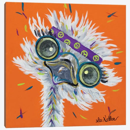 Ostrich Lennon Canvas Print #HHS439} by Hippie Hound Studios Canvas Art Print